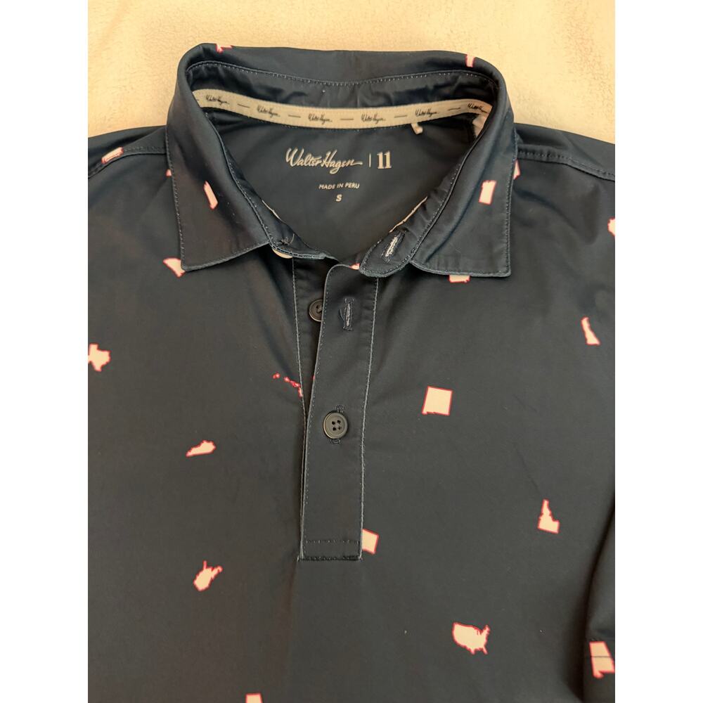 USA States Print Performance Golf Polo Shirt - Small-patriotic-America